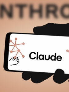 AI chatbot, Claude, on a phone screen