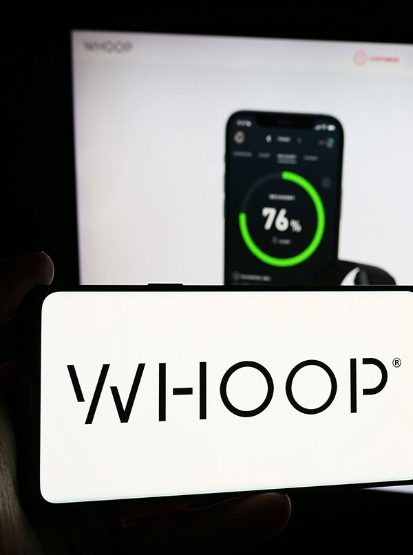 The WHOOP fitness tracker and its accompanying app