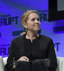 Co-founder and partner of Y Combinator, Jessica Livingston appears onstage during TechCrunch Disrupt NY 2015