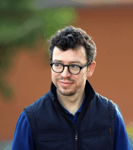 Image of Luis von Ahn, CEO of Duolingo, walking to a morning session during the Allen & Company Sun Valley Conference on July 14, 2023 in Sun Valley, Idaho