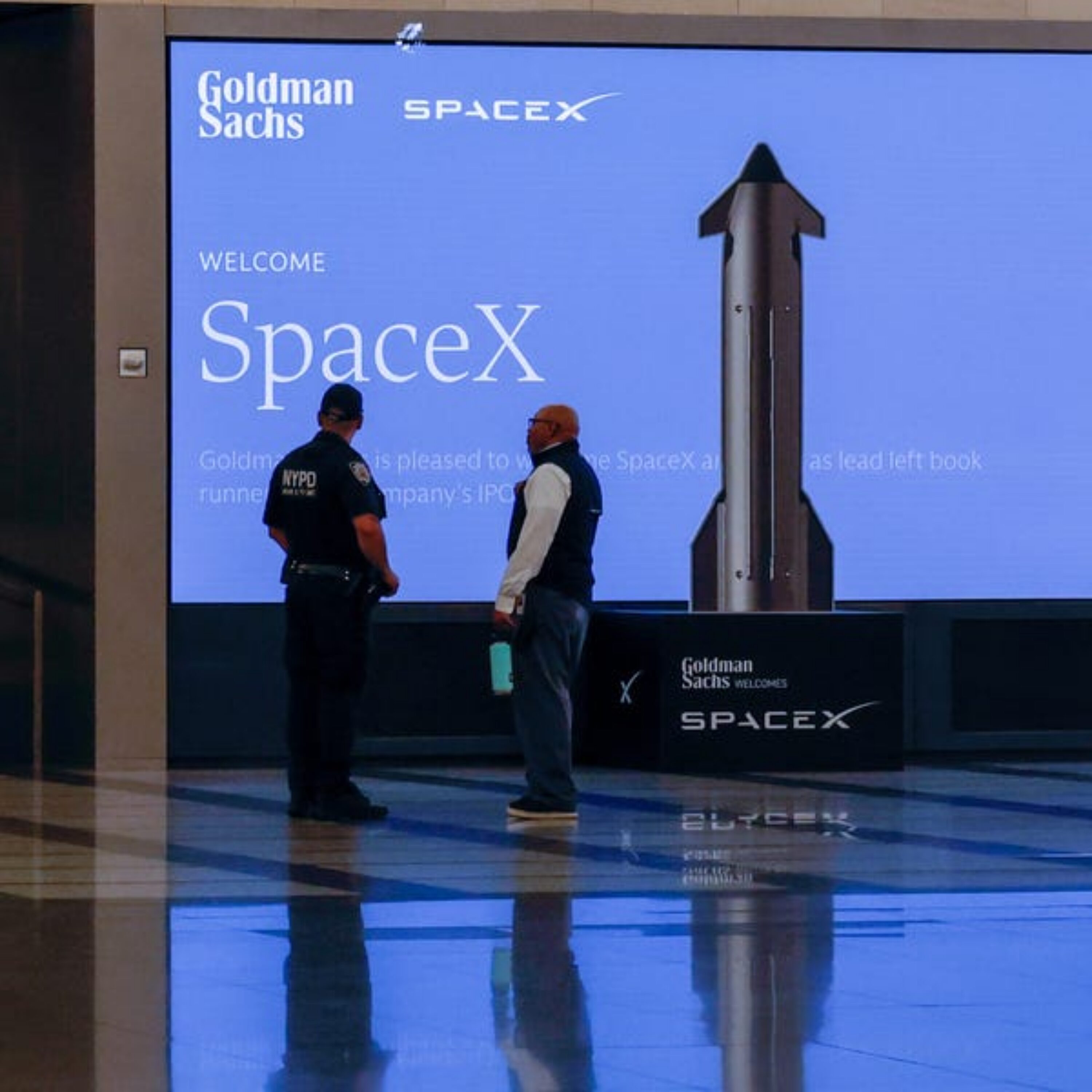 goldman-morgan-stanley-spacex-ipo-lobby-rockets